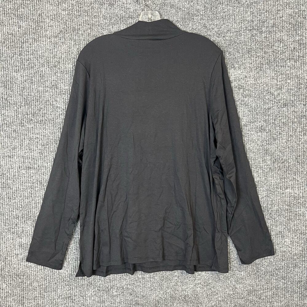 Belle by Kim Gravel TripleLuxe Micro Rib Mock Neck Top Black Womens Size XL - Picture 3 of 10